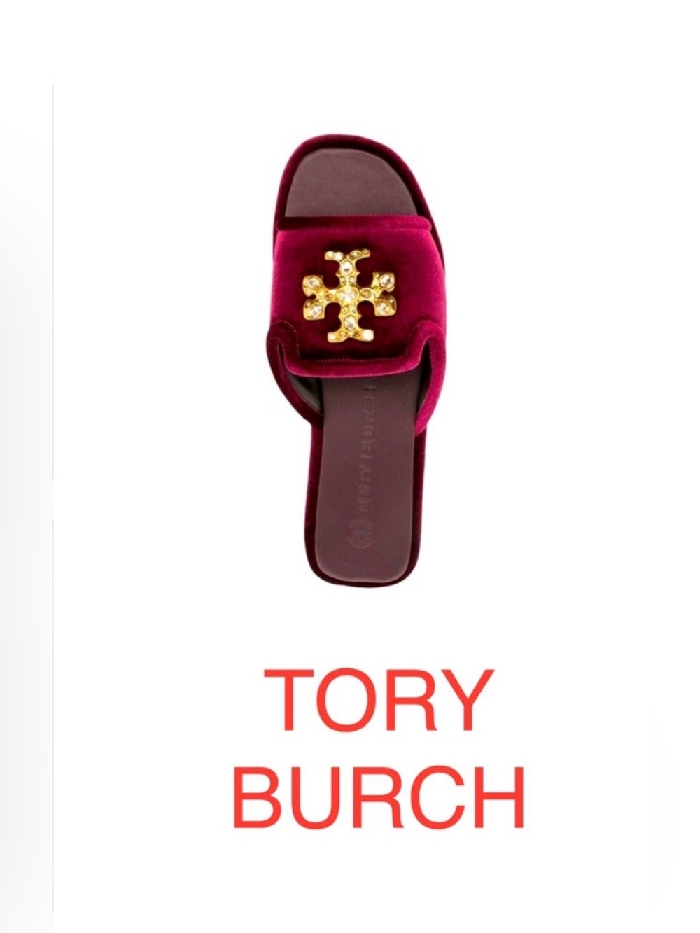 NWT Tory Burch Embellished Logo Velvet Scandals, Be summer ready with this.